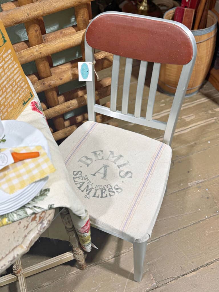 Red Navy chair with Bemis chair seat.