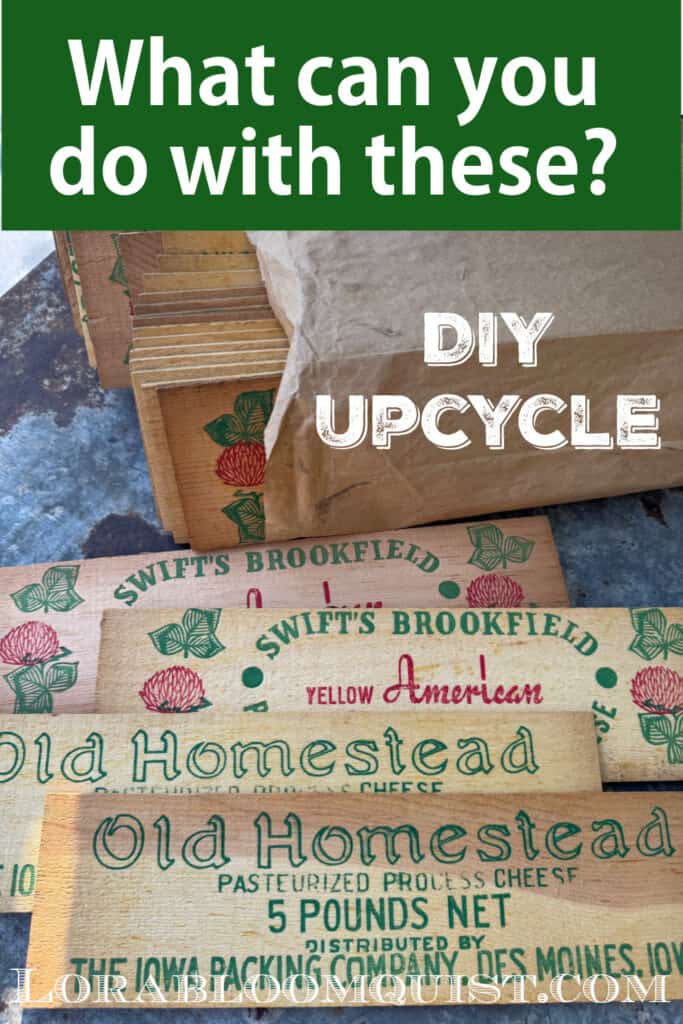 Old cheese box graphics get upcycled.