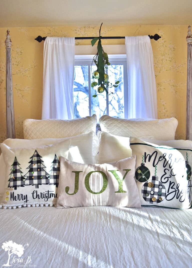 A Very Vintage Christmas Decorated Bedroom