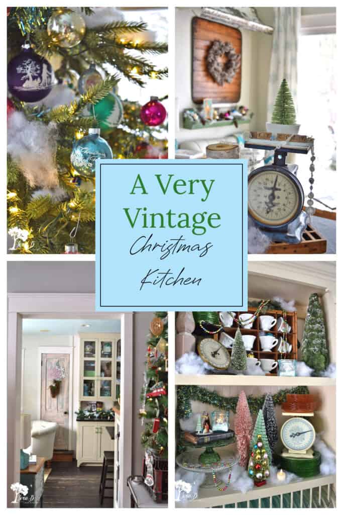 Vintage decorated Christmas kitchen