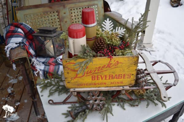 A Christmas Porch with Vintage Junk Style - Lora Bloomquist~Create & Ponder