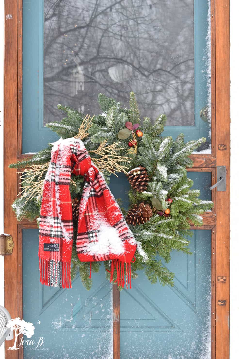 A Christmas Porch with Vintage Junk Style