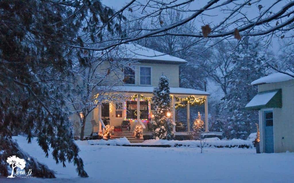 wintertime farmhouse