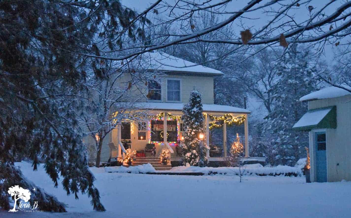 wintertime farmhouse