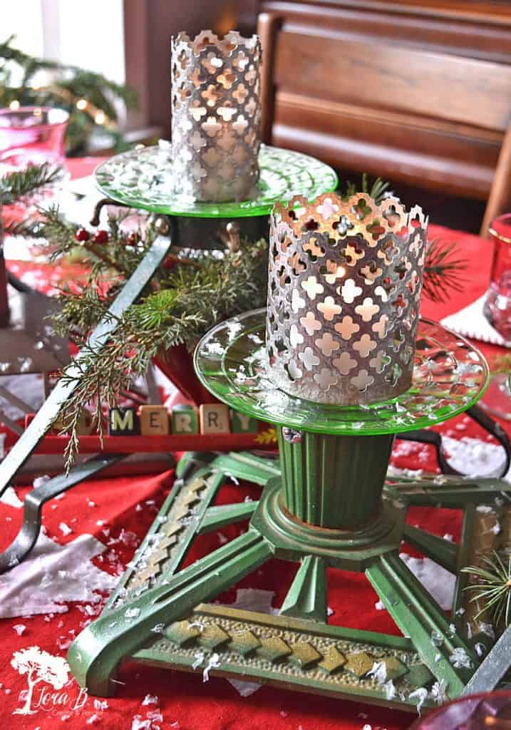 Christmas table setting ideas with vintage