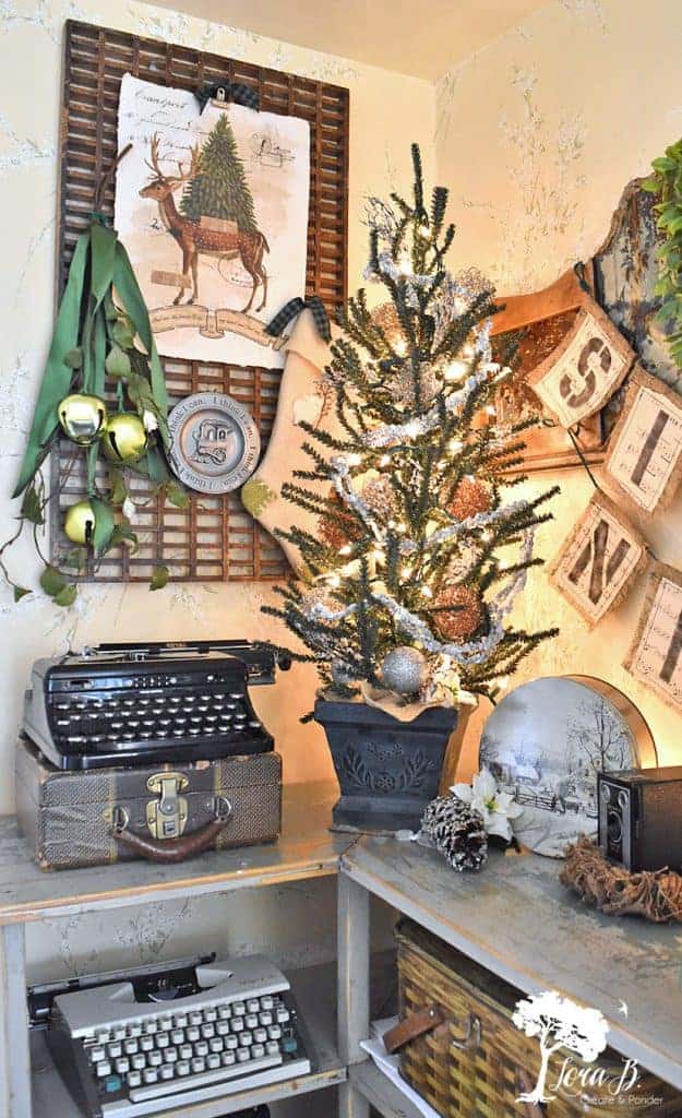 A Very Vintage Christmas Decorated Bedroom - Lora Bloomquist~Create & Ponder