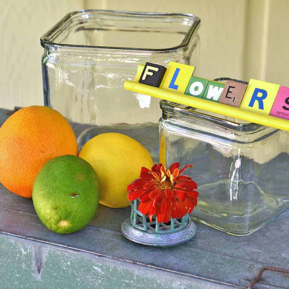 DIY Citrus & Garden Flowers Arrangement - Lora Bloomquist~Create & Ponder