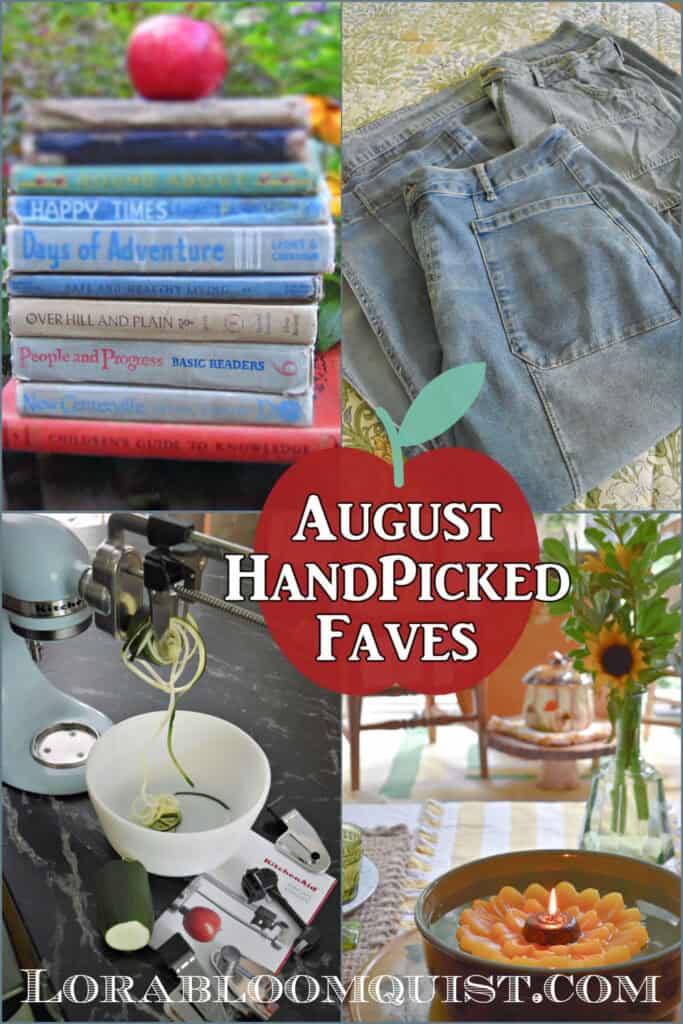 Collage of August themes: schoolbooks, jeans, zucchini and sunflowers.