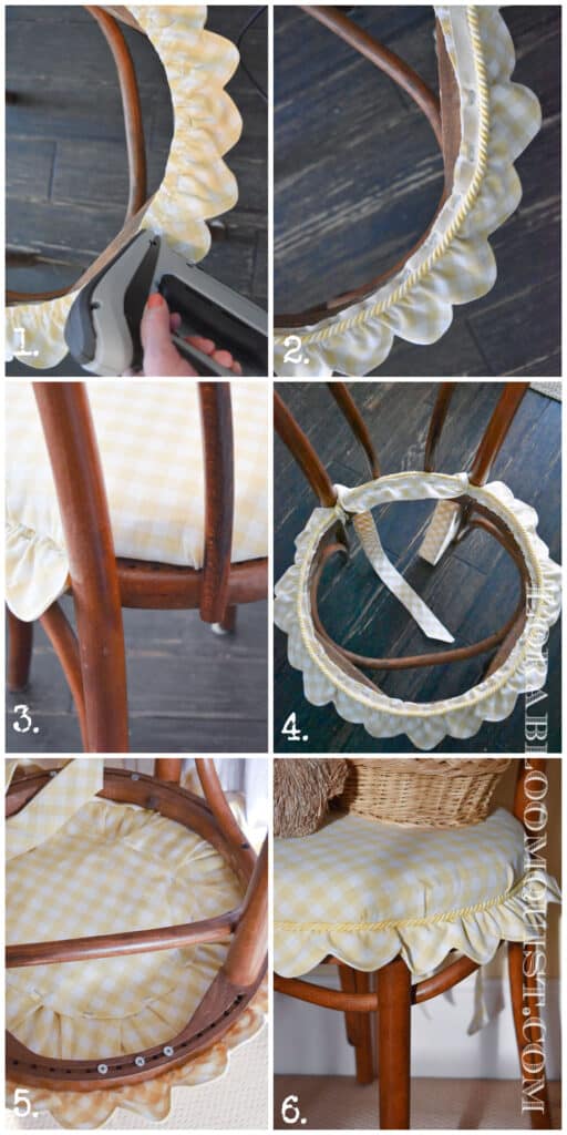 DIY Chair Seat with Scallop Edge Lora Bloomquist Create Ponder