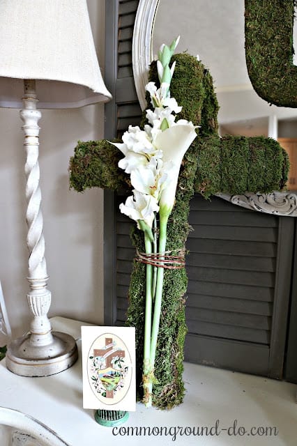 DIY moss cross