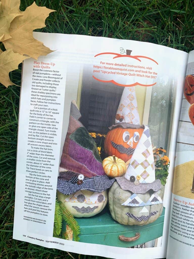 Magazine page with cute pumpkins.