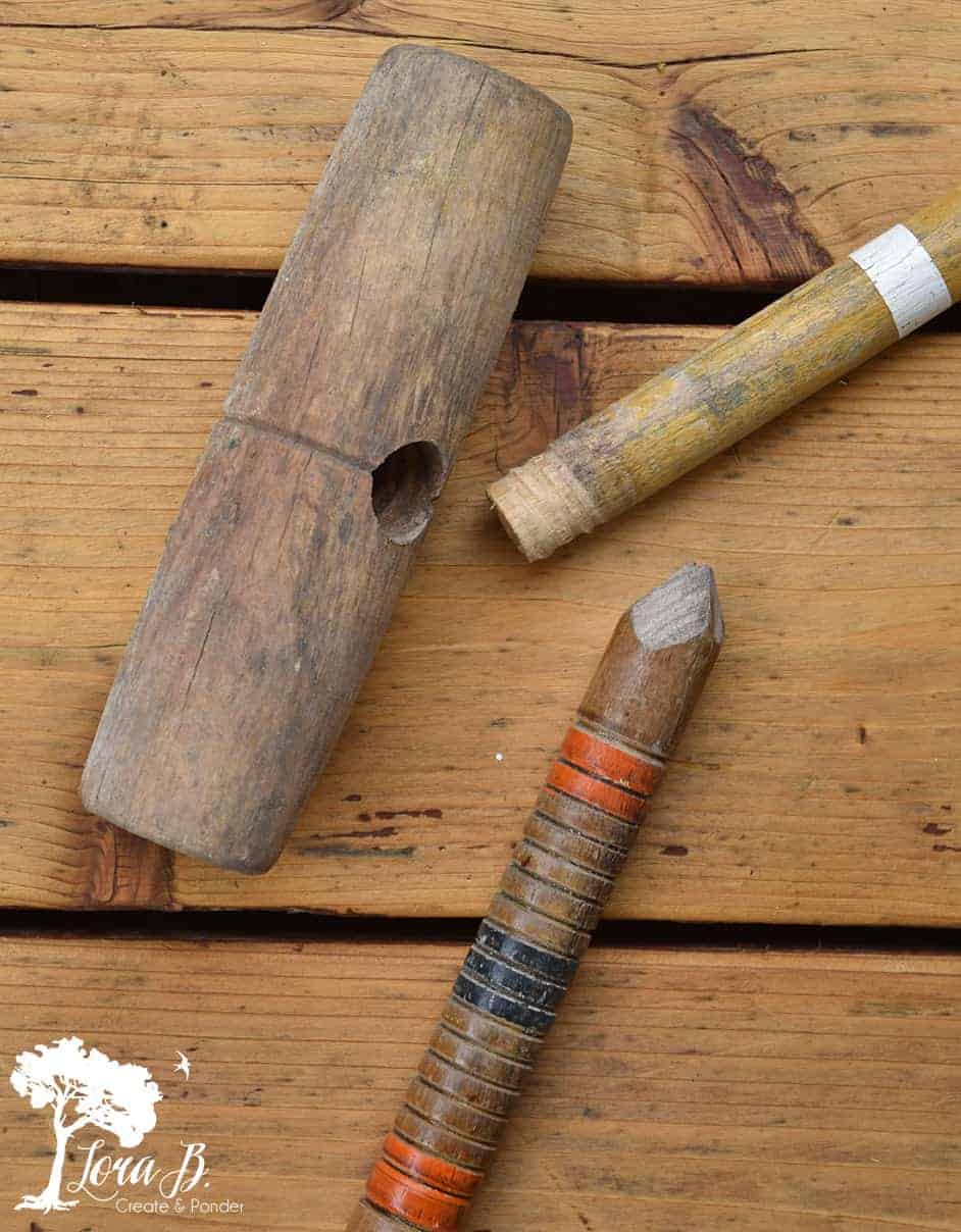 how to upcycle vintage croquet mallets