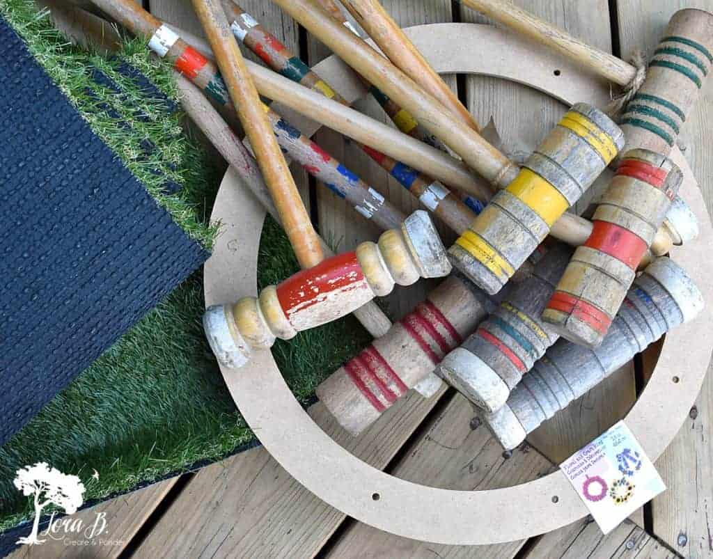 Upcycled Croquet Mallet Head Wreath Lora BloomquistCreate & Ponder