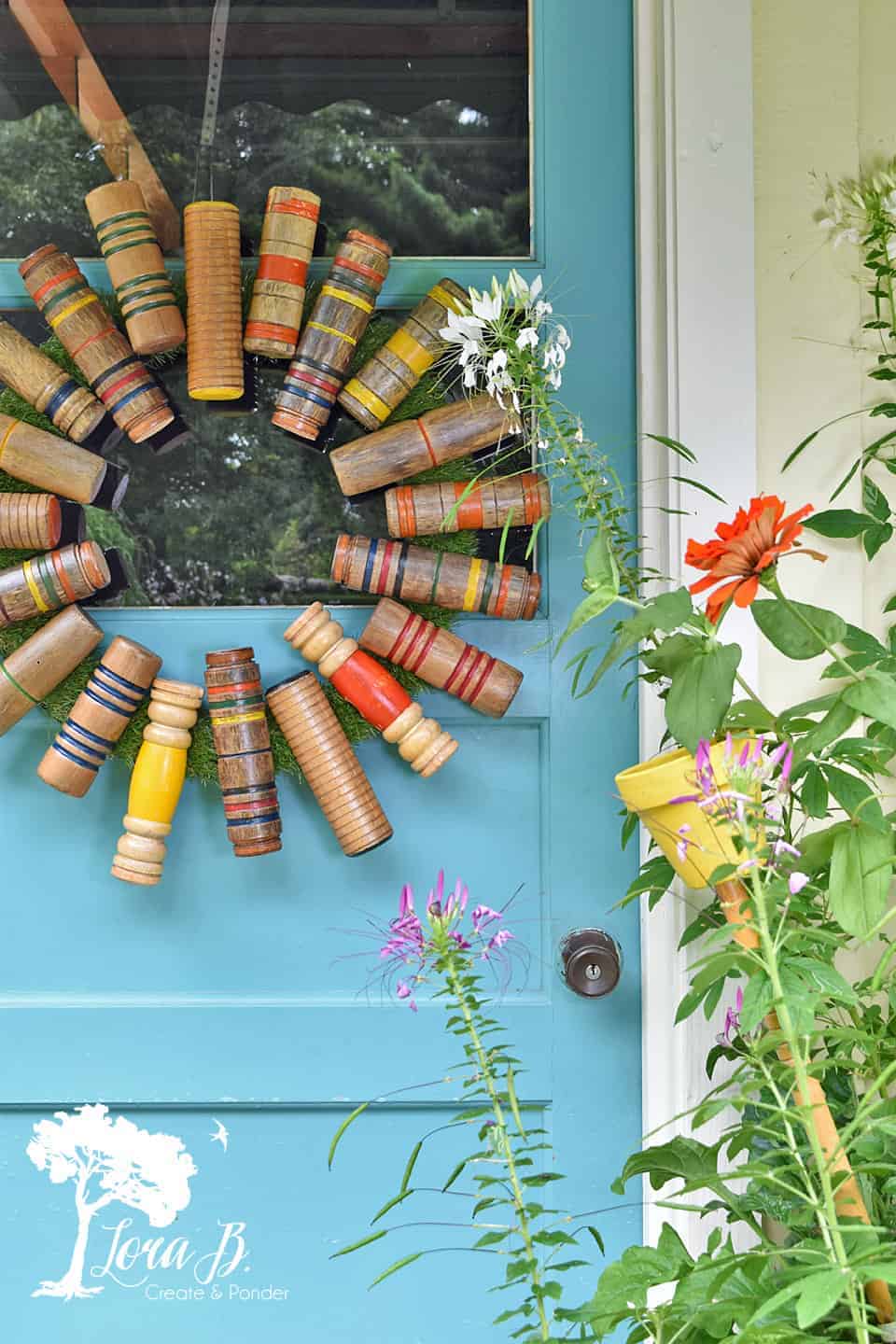 croquet-themed outdoor decor