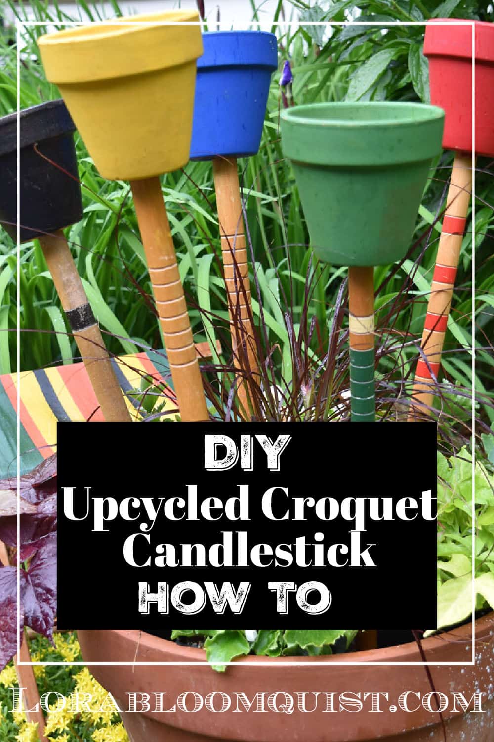 Upcycled Croquet Candlestick - Lora Bloomquist~Create & Ponder