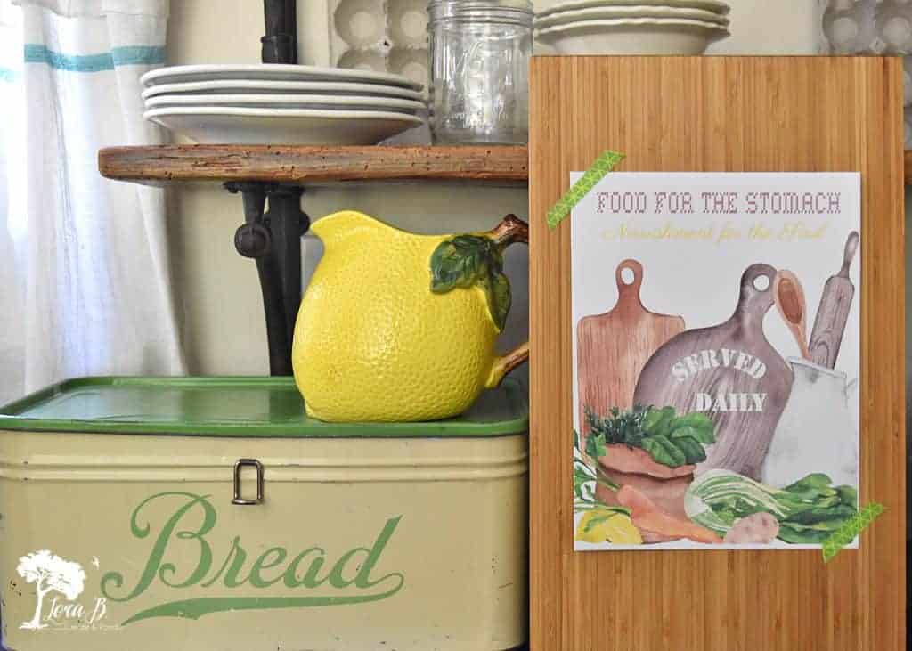 Cutting Board Kitchen Printable and Simple Decor Ideas - Lora  Bloomquist~Create & Ponder