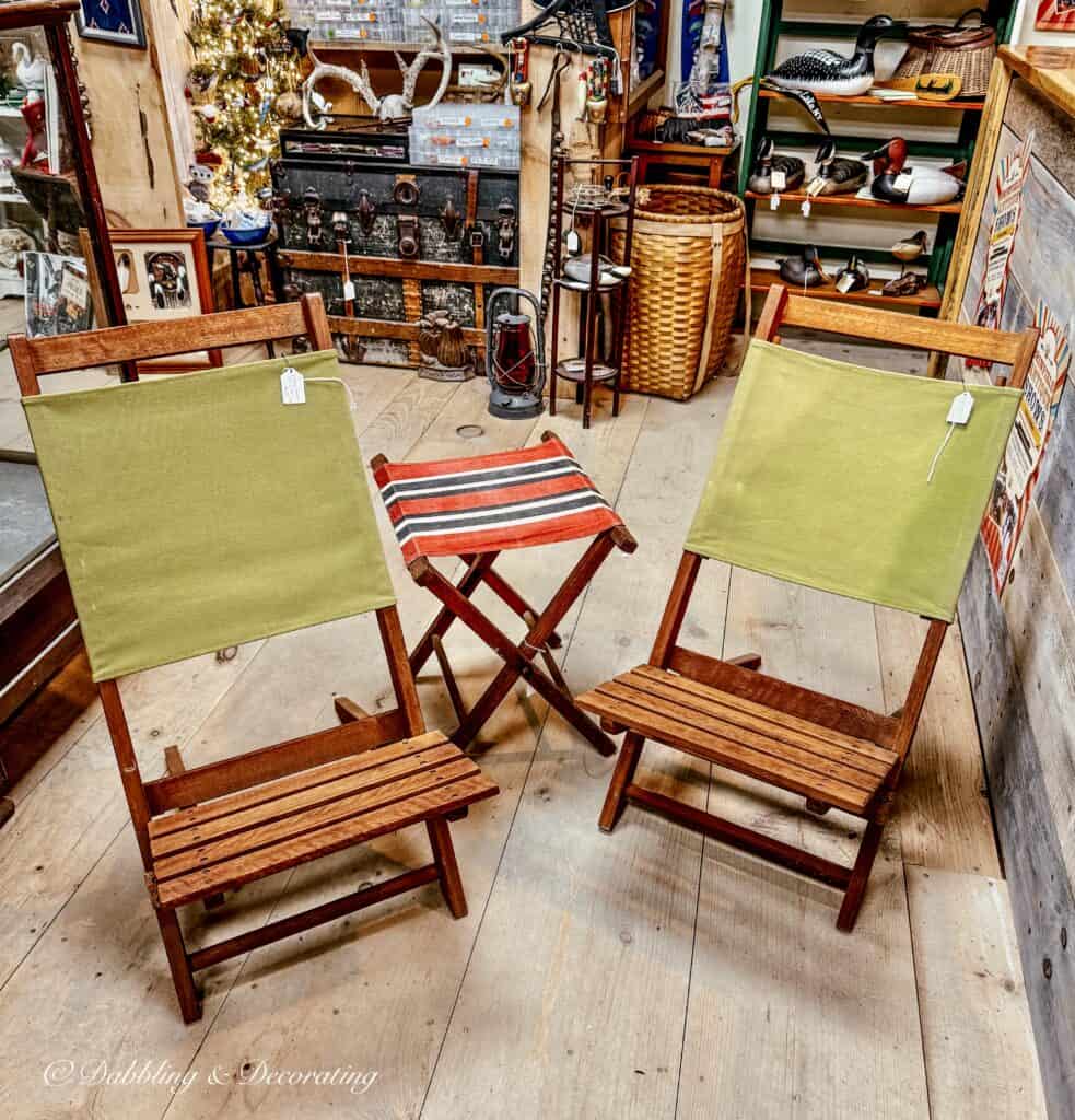 Vintage folding camp chairs.