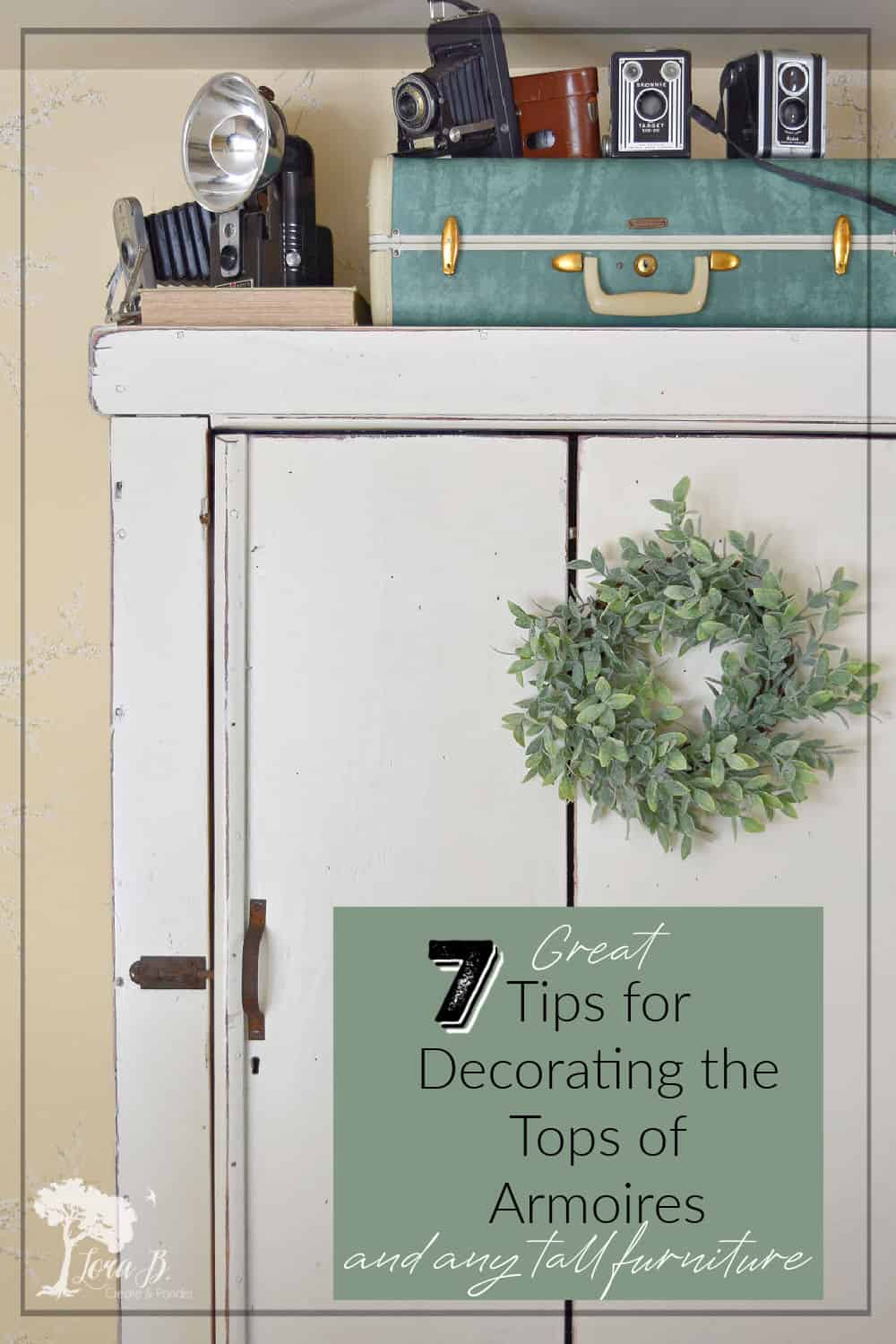 7 Ideas for Decorating the Tops of Armoires, Bookcases (and any tall furniture)