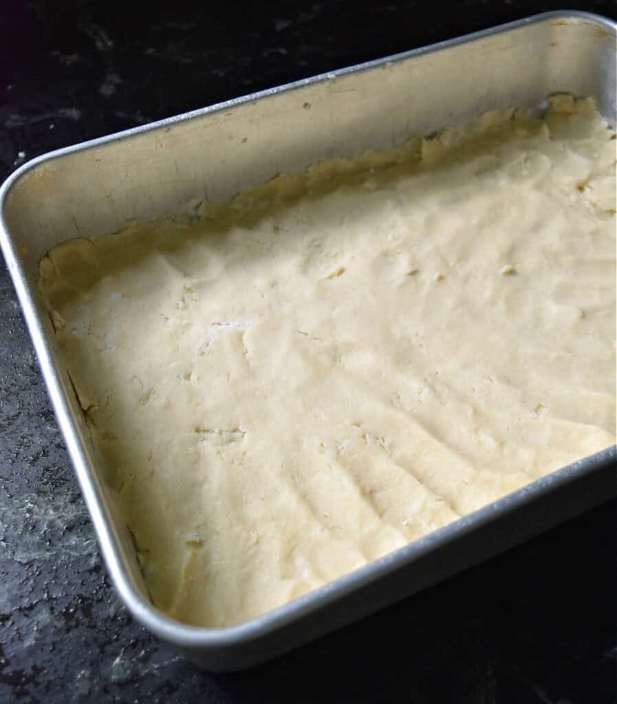 Crust of Rhubarb Crunch dessert