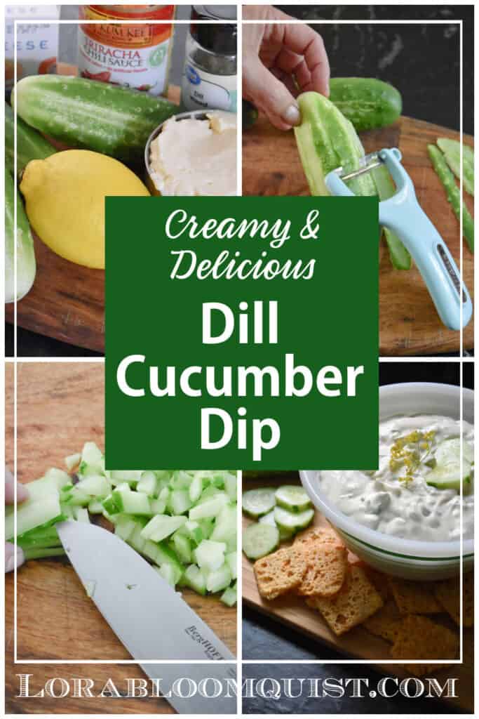 Making dill cucumber dip. Pin