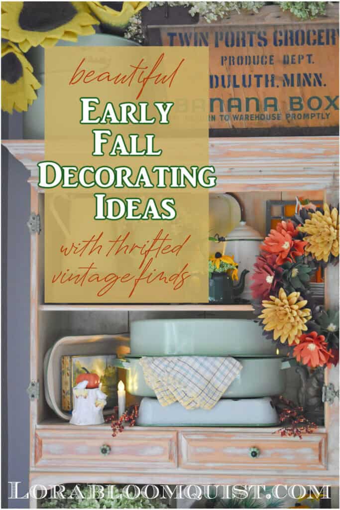 Fall decorating vignettes with vintage finds.