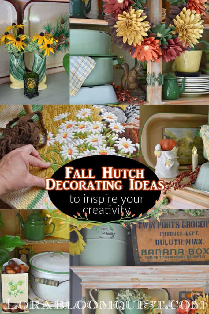 Fall decorating vignettes with vintage finds.