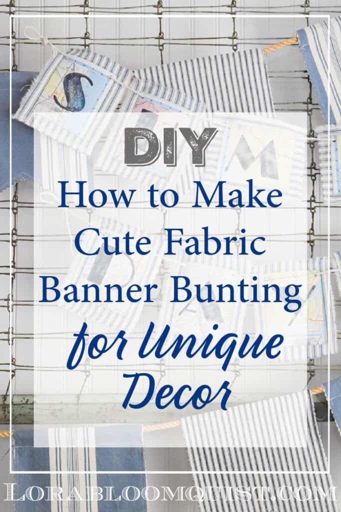 Fabric banner bunting DIY pin.