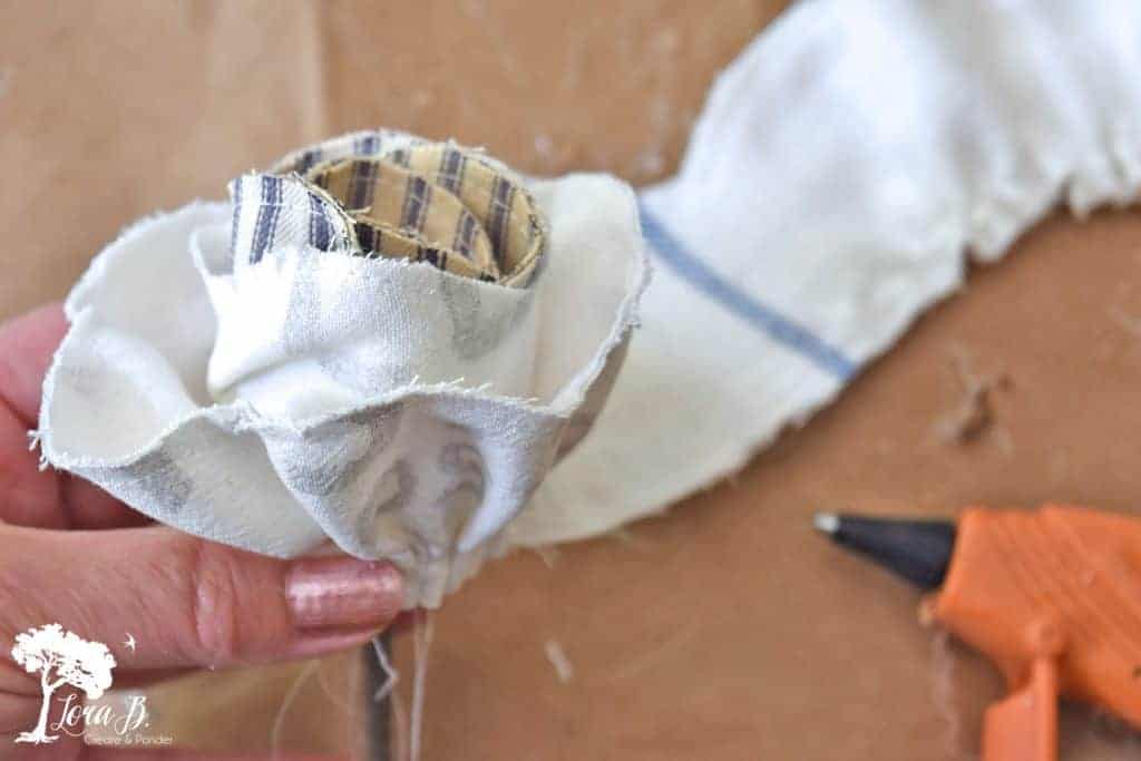 DIY Fabric Roses, Vintage Farmhouse Style - Lora Bloomquist~Create & Ponder