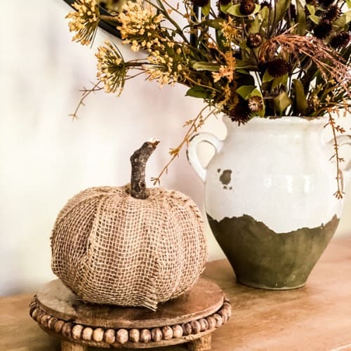 DIY burlap pumpkin