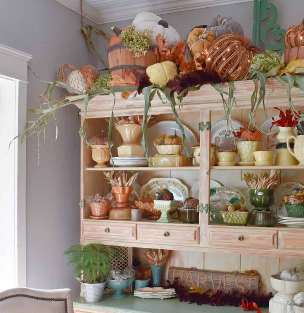 Vintage pottery display