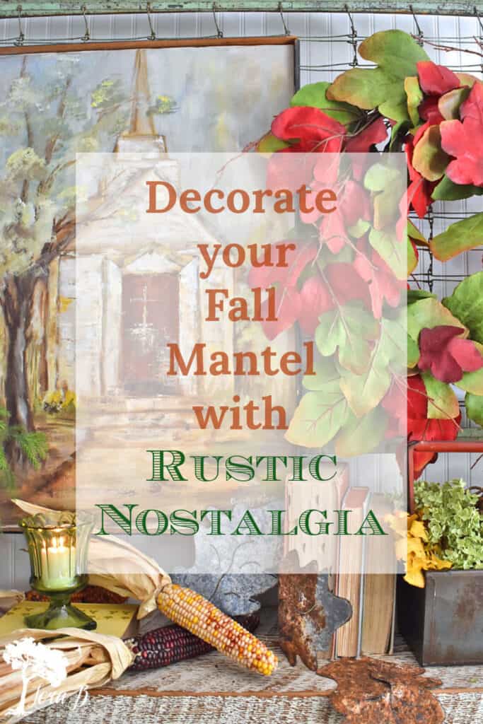 Fall Mantel decorating ideas using vintage finds.