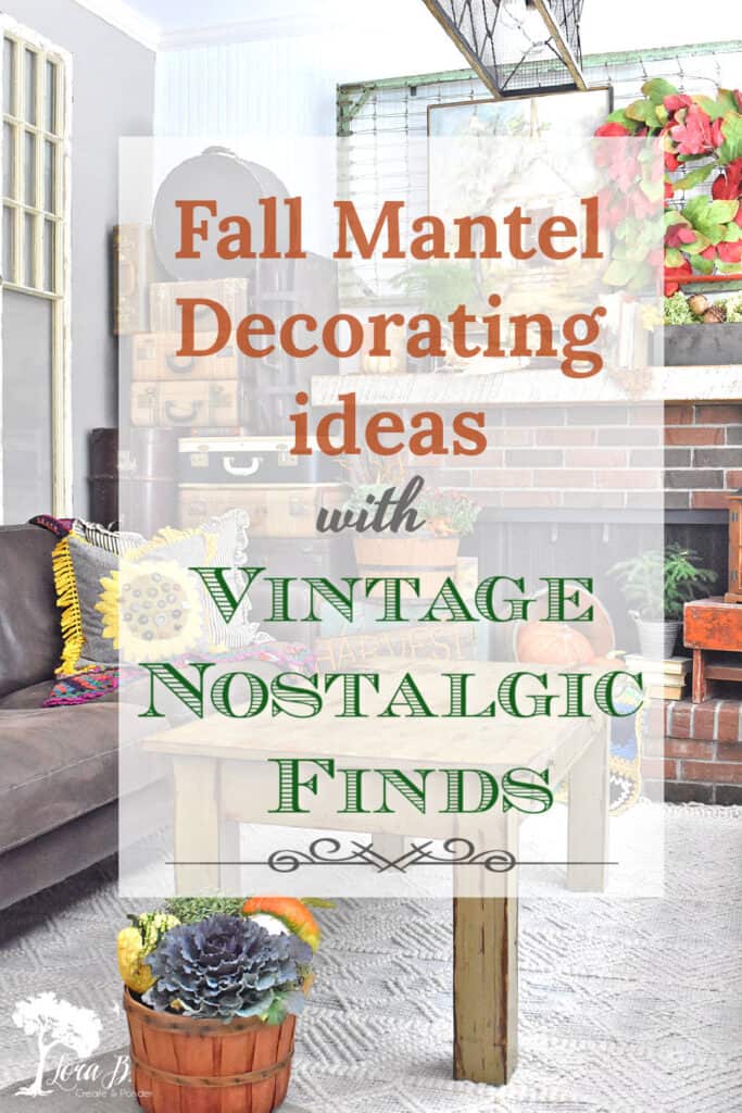 Fall Mantel decorating ideas using vintage finds.