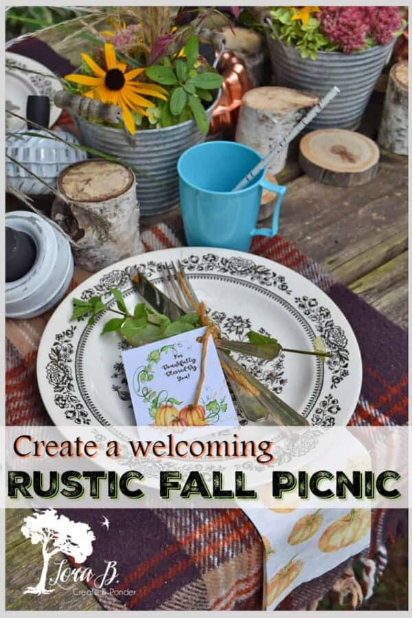 Rustic Vintage Fall Picnic Table - Lora Bloomquist~Create & Ponder