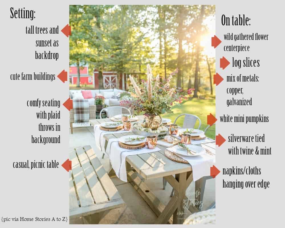 fall picnic table setting ideas