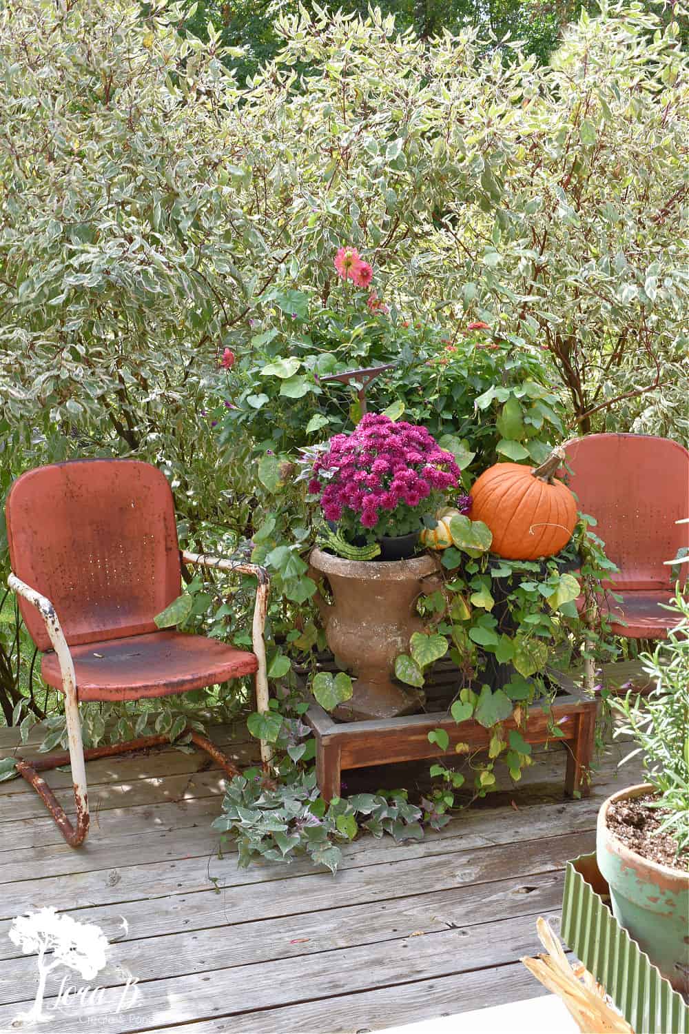 Our Vintage Farmhouse Fall Porch Tour - Lora Bloomquist~Create & Ponder