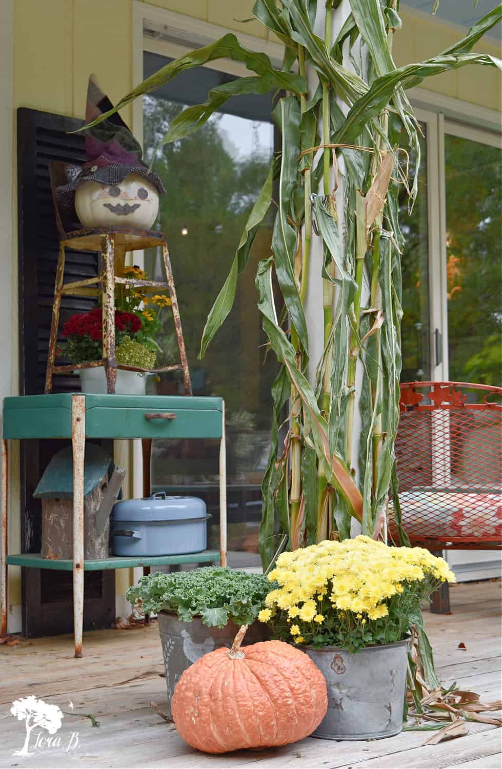 Our Vintage Farmhouse Fall Porch Tour - Lora Bloomquist~Create & Ponder