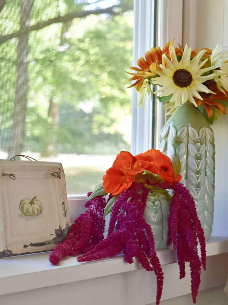 Garden flowers in vases