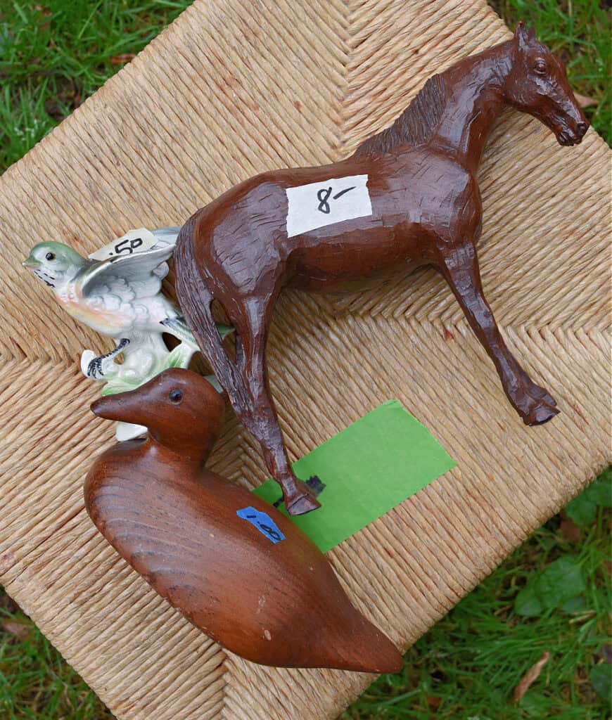 Thrifted animal figurines.