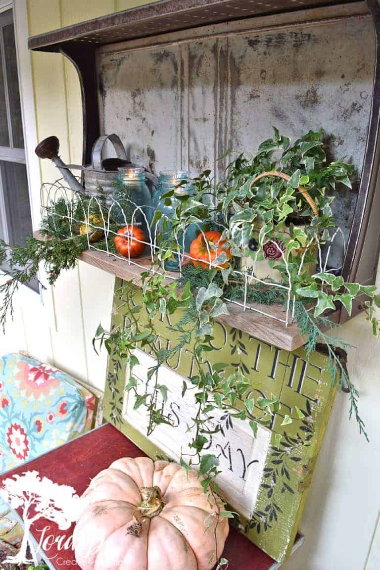 Decorating the Fall Porch with Vintage Junk Finds - Lora Bloomquist ...