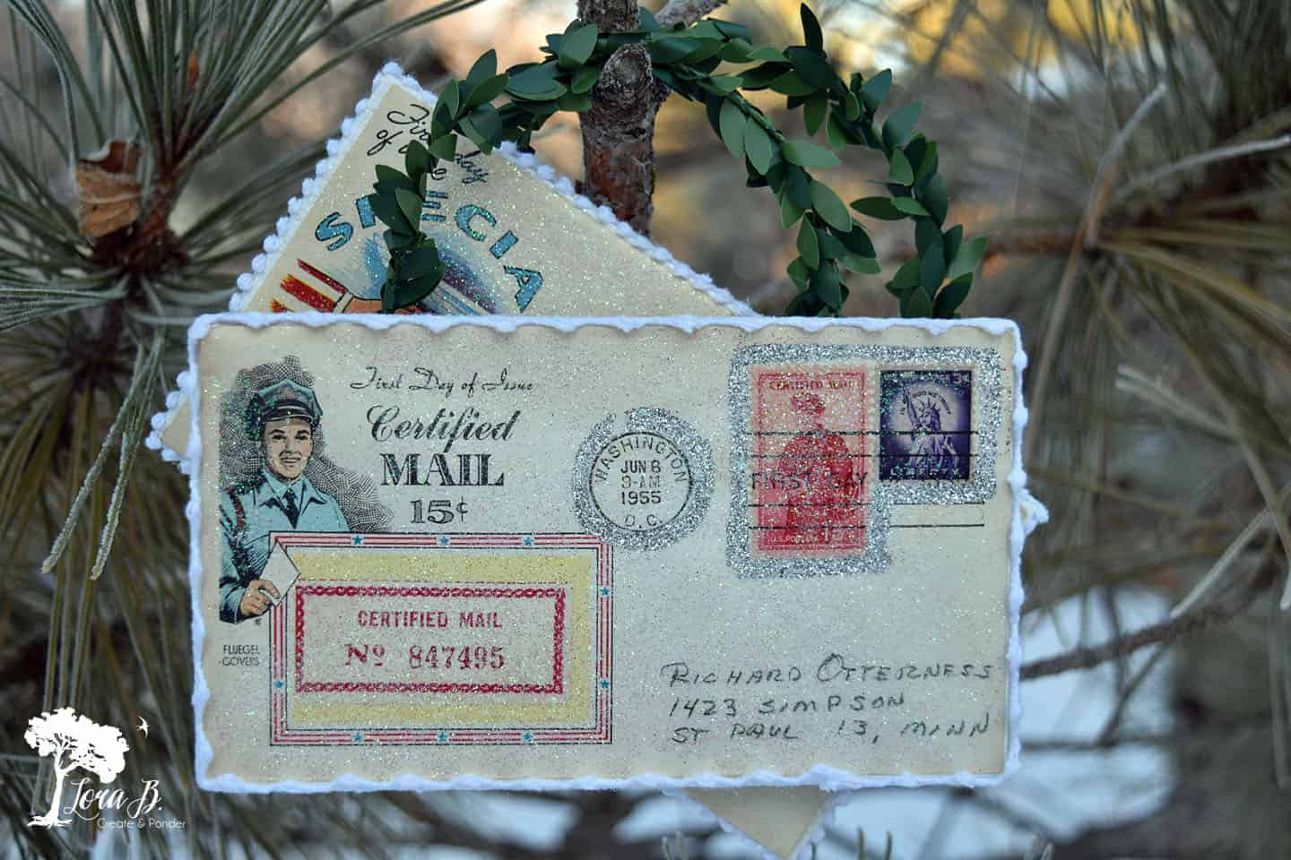 Vintage First Issue Postal Stamp Ornament How To