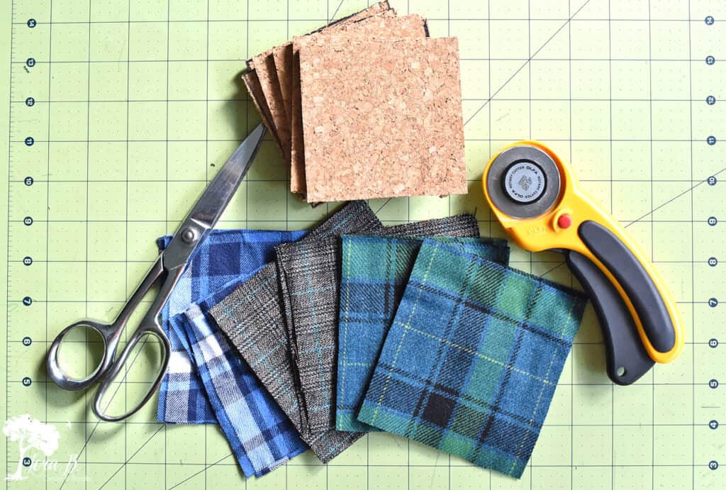 DIY plaid flannel coasters how to