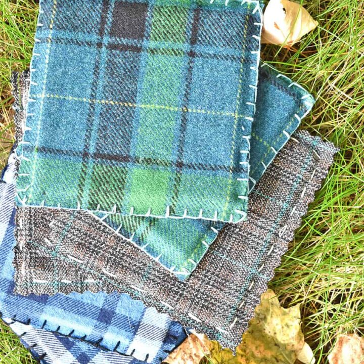 DIY Plaid Flannel Coasters how to