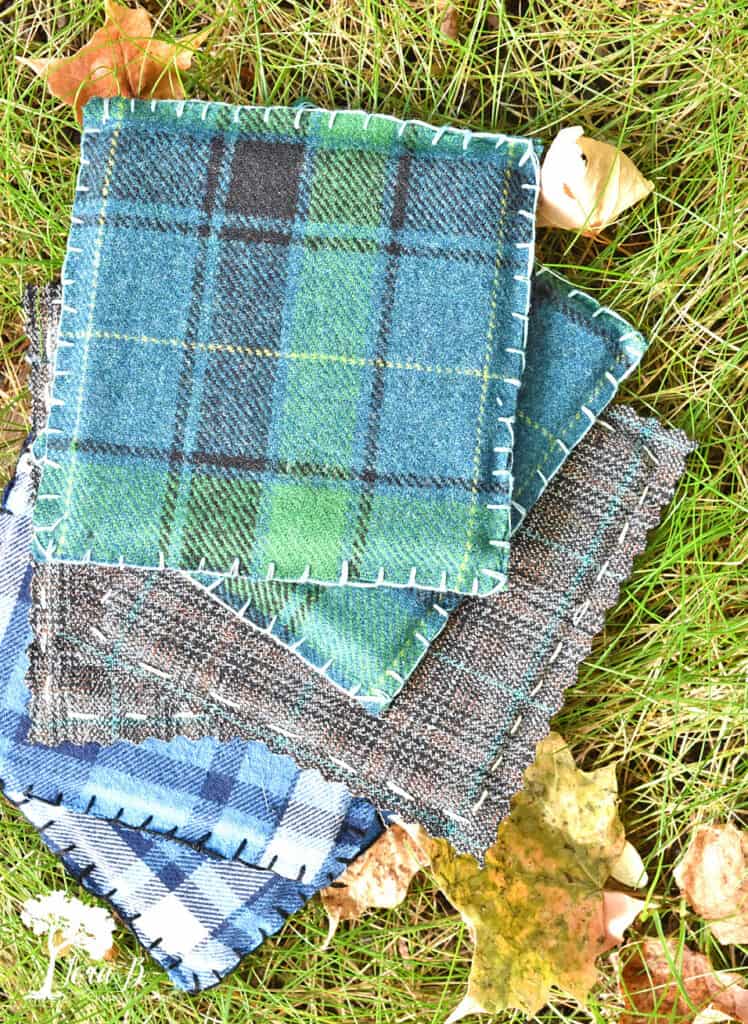 DIY Plaid Flannel Coasters how to