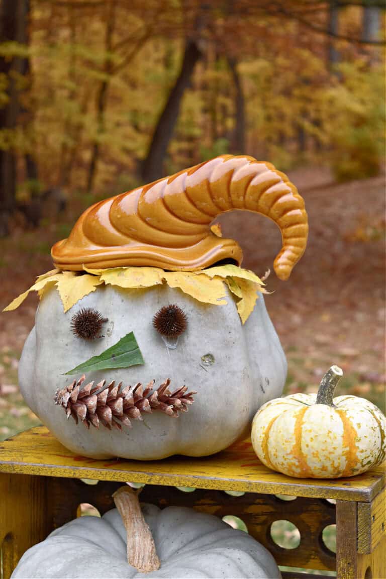 Garden flowers jack o lantern.