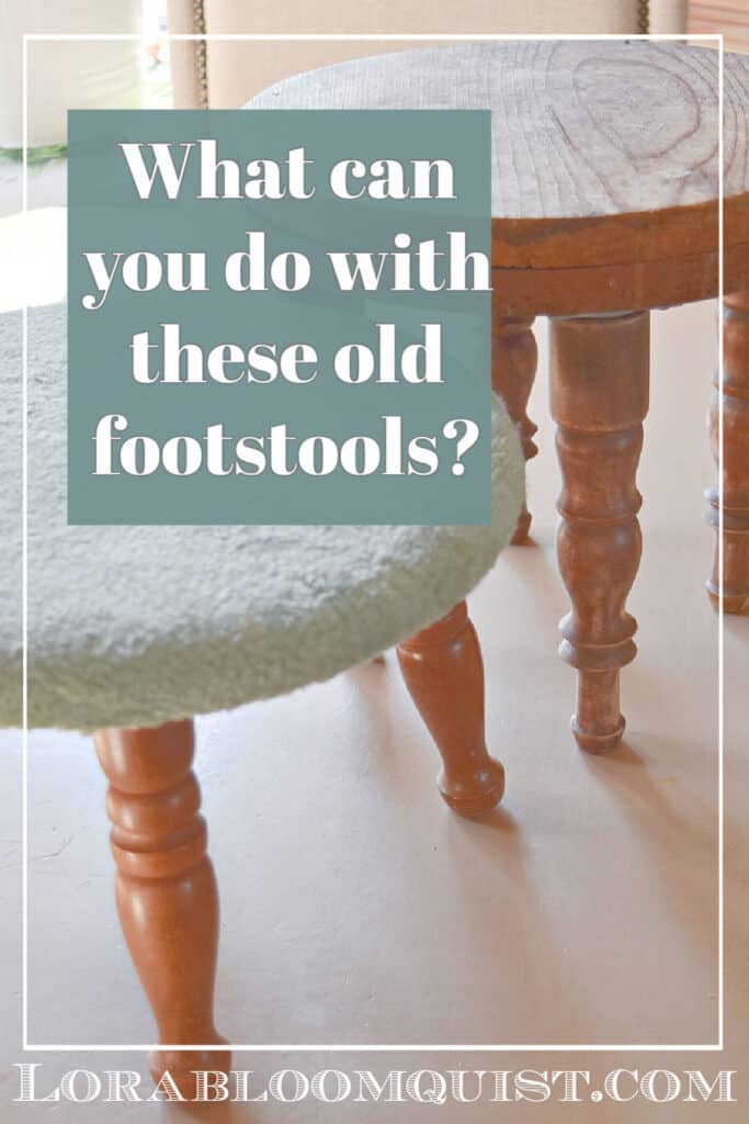 Old footstool makeover pin.