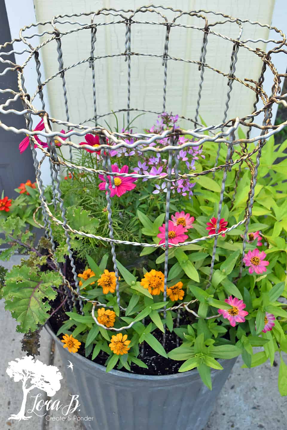 Repurposed Garbage Can Planter