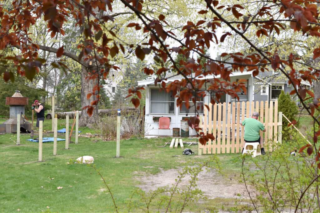Building a picket fenced garden.
