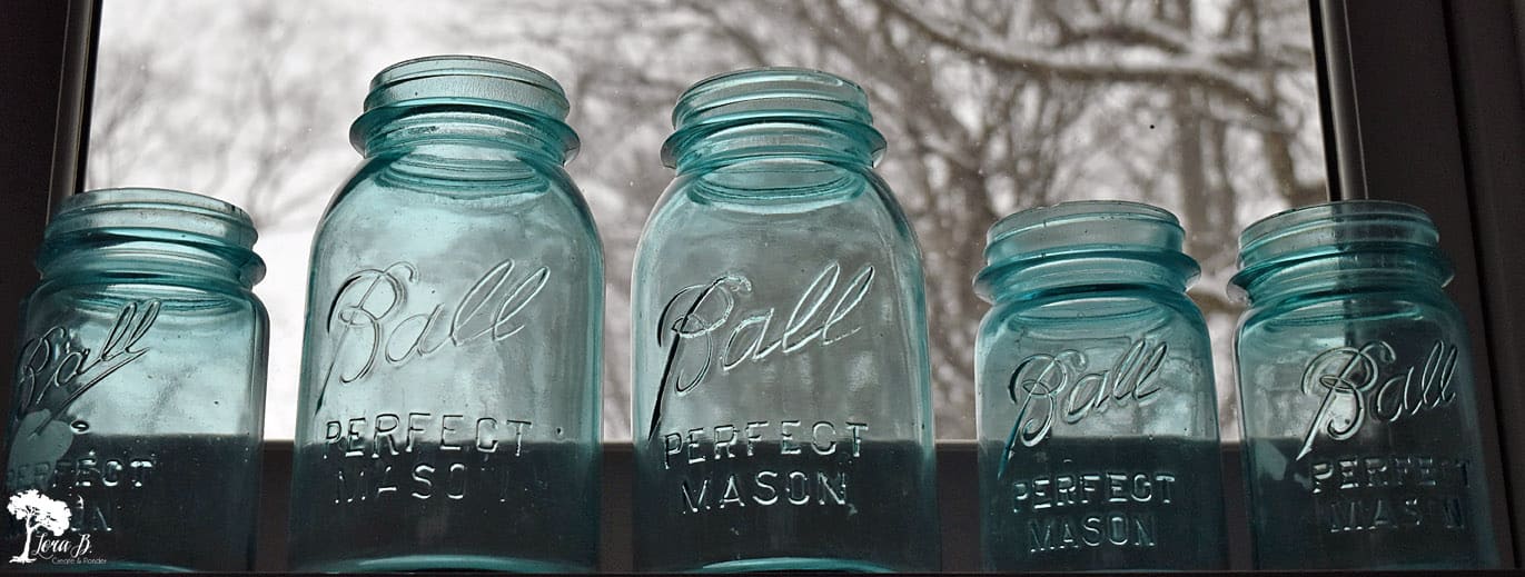 vintage aqua ball jars