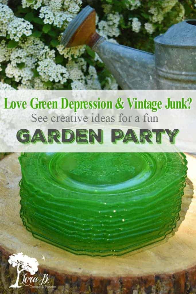 Garden Party With Green Depression Glass And Vintage Junk Lora B Create Ponder - Vintage Green Depression Glass Plates Garden Party With Green Depression Glass And Vintage Junk Lora B Create Ponder - Vintage Green Depression Glass Plates
