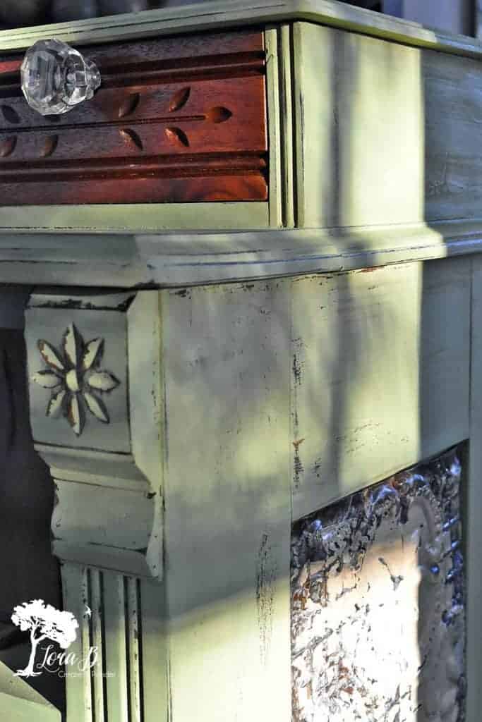 DIY green painted dresser makeover
